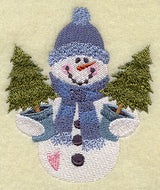 Country Christmas Snowman - Christmas Trees