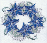 Blue Christmas Poinsettia Wreath