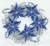 Blue Christmas Poinsettia Wreath