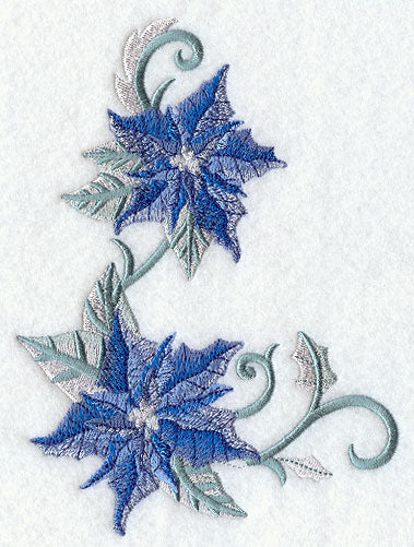 Blue Christmas Poinsettia Corner