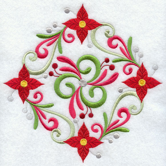Suzani Medallion - Mistletoe and Poinsettia