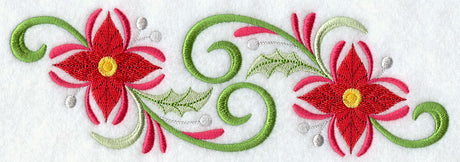 Suzani Mistletoe and Poinsettia Border