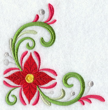 Suzani Mistletoe and Poinsettia Corner