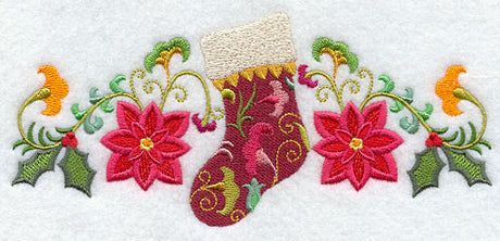 Suzani Stocking and Poinsettias