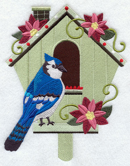 Christmas Birdhouse - Blue Jay