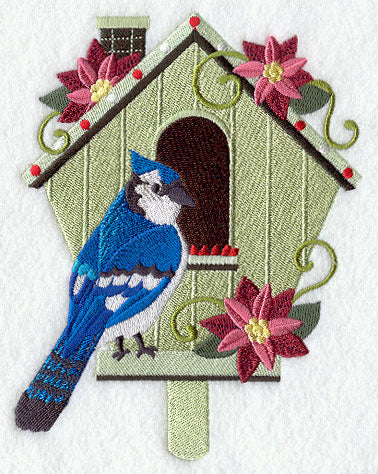 Christmas Birdhouse - Blue Jay