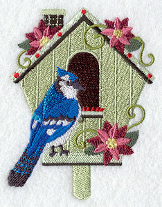 Christmas Birdhouse - Blue Jay