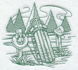 Country Christmas Sketch - Sled