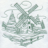 Country Christmas Sketch - Windmill