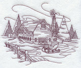 Country Christmas Sketch - Barn