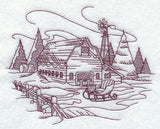 Country Christmas Sketch - Barn
