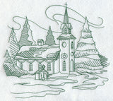 Country Christmas Sketch - Church