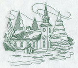 Country Christmas Sketch - Church