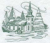 Country Christmas Sketch - Church