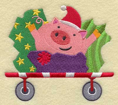 Christmas Tractor Pull - Pig
