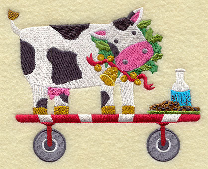 Christmas Tractor Pull - Cow