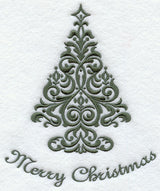 Holiday Damask - Merry Christmas Tree