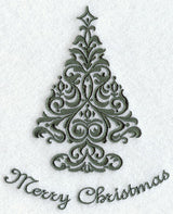 Holiday Damask - Merry Christmas Tree