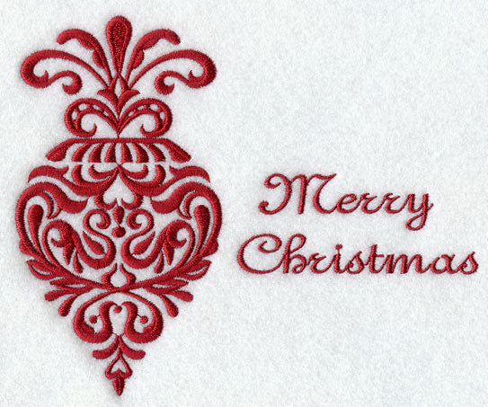 Holiday Damask - Merry Christmas Ornament