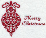 Holiday Damask - Merry Christmas Ornament