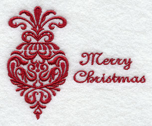 Holiday Damask - Merry Christmas Ornament