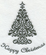 Holiday Damask - Happy Christmas Tree