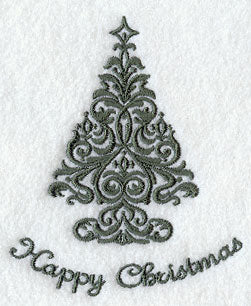Holiday Damask - Happy Christmas Tree