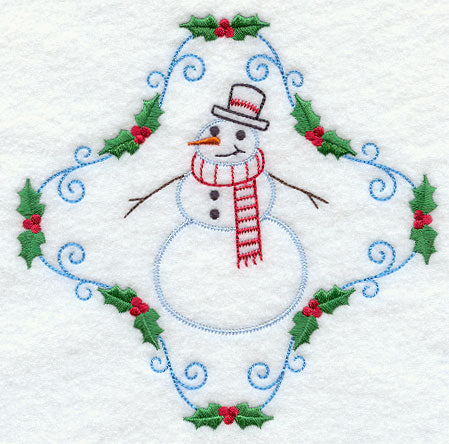 Vintage Snowman and Holly