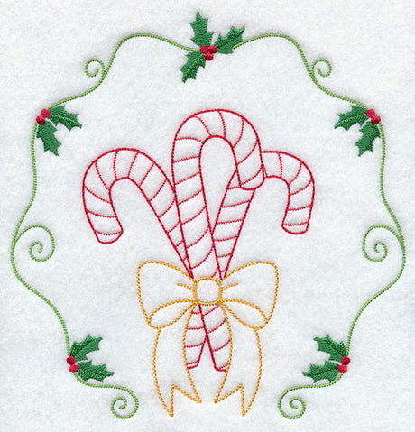 Vintage Candy Canes and Holly