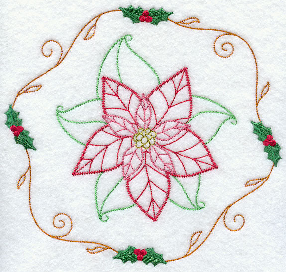Vintage Poinsettia and Holly