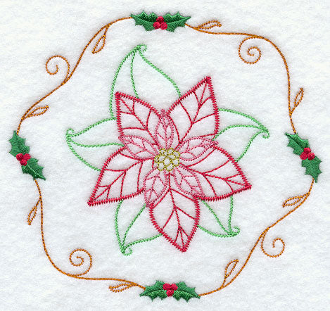 Vintage Poinsettia and Holly