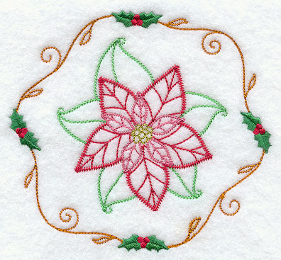 Vintage Poinsettia and Holly