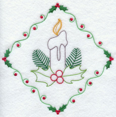 Vintage Candle and Holly