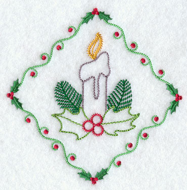 Vintage Candle and Holly