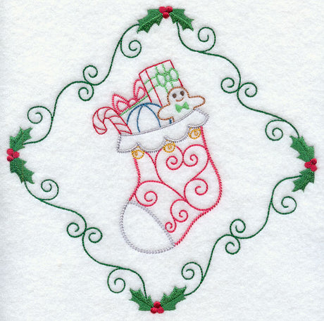 Vintage Stocking and Holly