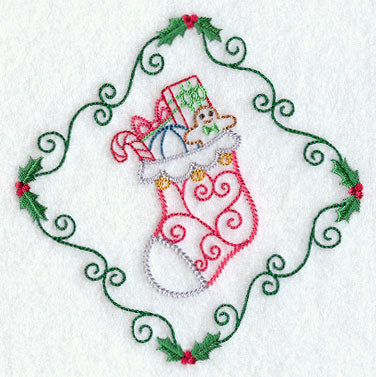 Vintage Stocking and Holly