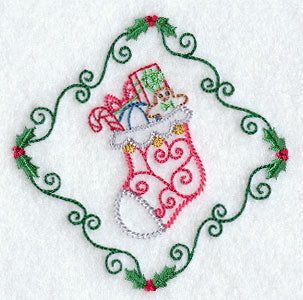 Vintage Stocking and Holly