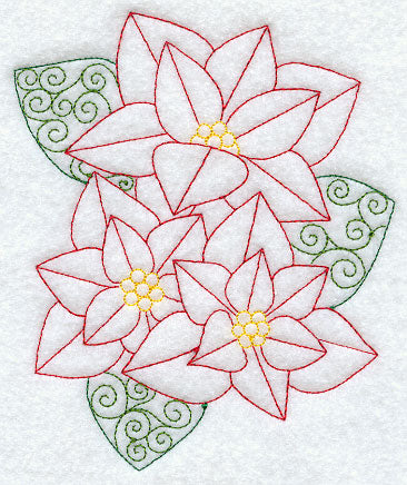 Poinsettia Bouquet (Redwork)