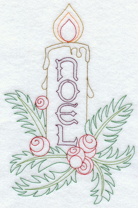 Noel Candle (Redwork)