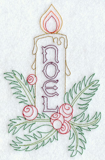 Noel Candle (Redwork)
