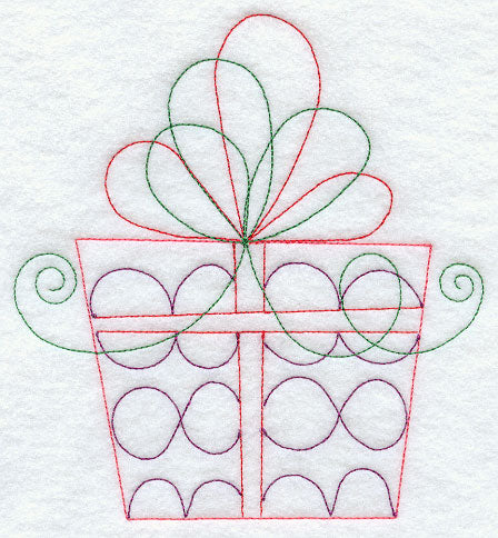 Beribboned Gift (Redwork)
