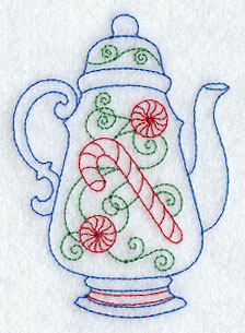 Holiday Teapot (Redwork)