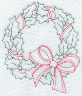 Holly Wreath (Redwork)