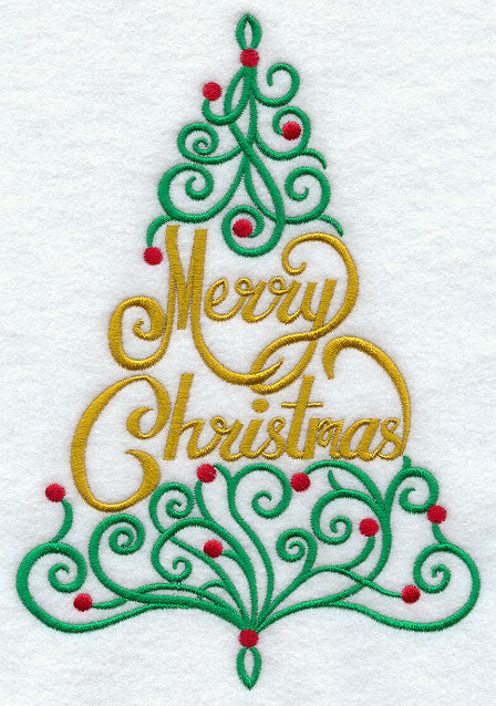 Ornate Merry Christmas Tree