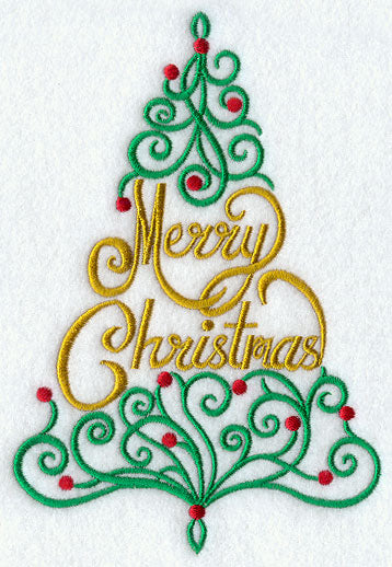 Ornate Merry Christmas Tree
