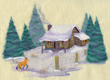 Country Scene with Fox in Watercolor