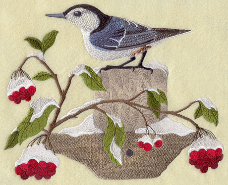 Nuthatch on a Winter Fencepost