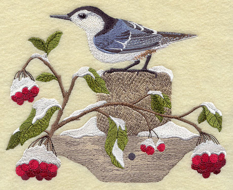 Nuthatch on a Winter Fencepost