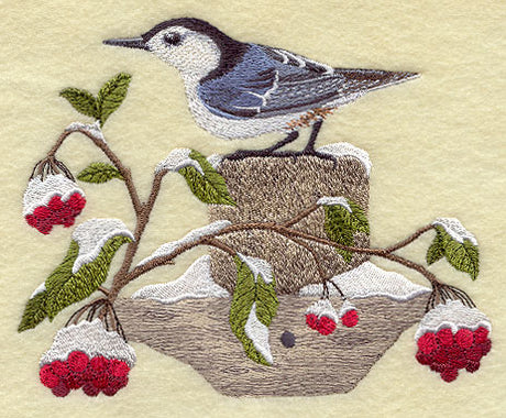 Nuthatch on a Winter Fencepost