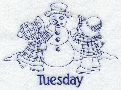 Sunbonnet Sue and Fishermen Fred on Tuesday (Bluework)